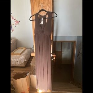 Brown soft maxi length dress. New with tags
